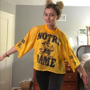 Notre Dame mesh cropped tailgate spirit shirt